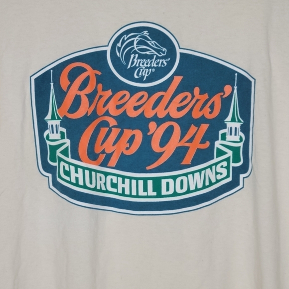 VINTAGE 90s Churchill Downs Horse Racing T-Shirt Size XL Breeders Cup 1994 USA - Picture 4 of 6